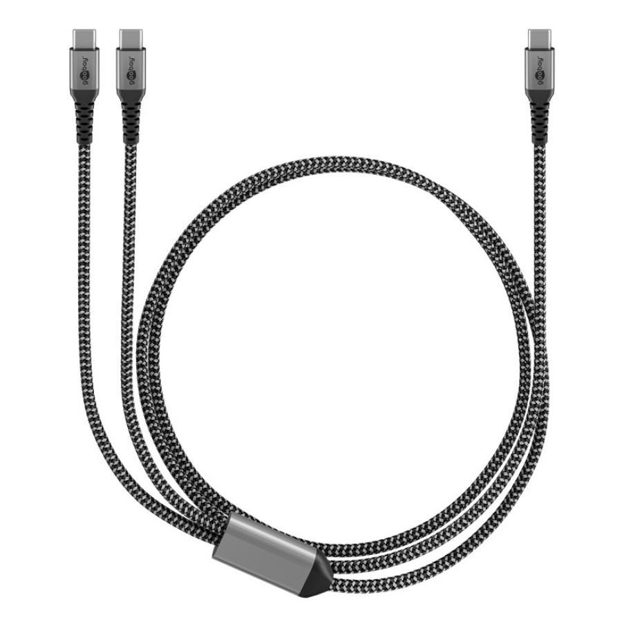 GOOBAY καλώδιο USB-C σε 2x USB-C 75739, 60W, 480Mbps, 1.5m, γκρι - Image 8