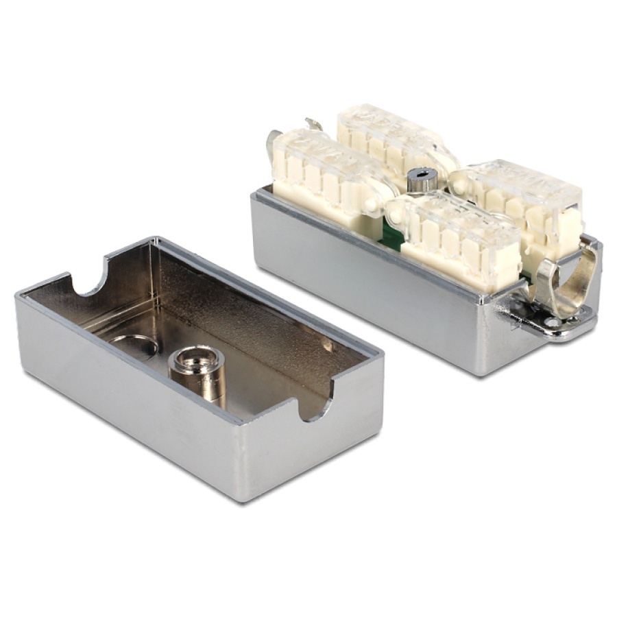 DELOCK κυτίο σύνδεσης καλωδίων δικτύου 86243, Cat 6A LSA, STP, tool-free - Image 3