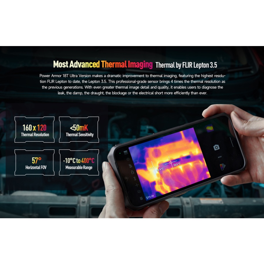 ULEFONE smartphone Power Armor 18T Ultra, 6.58", 12/512GB, 5G, 9600mAh, IP68/IP69K, μαύρο - Image 11