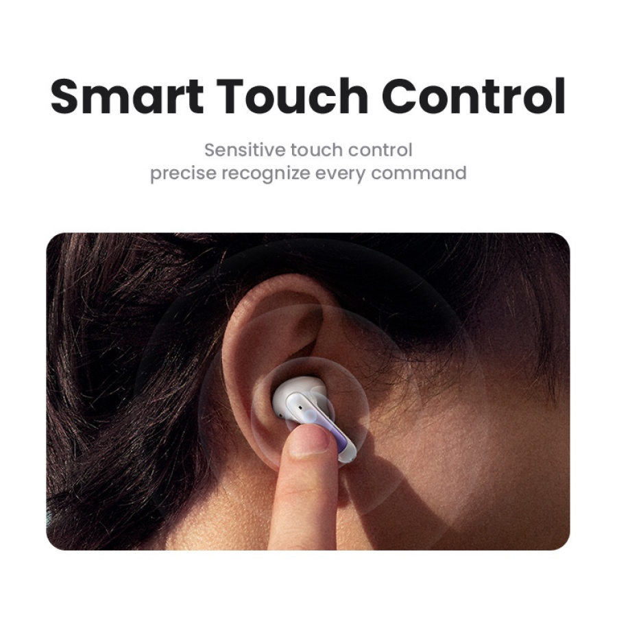 USAMS earphones με θήκη φόρτισης US-XD19, TWS, ENC, Φ13mm, λευκά - Image 5