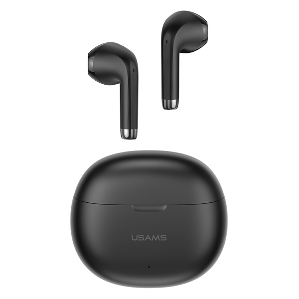 USAMS earphones με θήκη φόρτισης US-YO17, True Wireless, Φ13mm, μαύρα