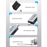 CABLETIME card reader CT-ACSD3-AG, SD/micro SD, USB/USB-C, 5Gbps, γκρι - Image 8