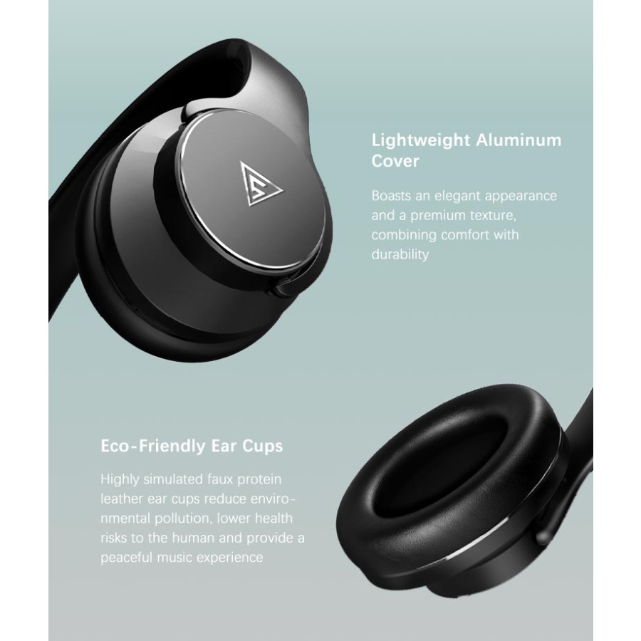 DOQAUS headphones DESIGN 1, ασύρματα & ενσύρματα, Φ40mm, 600mAh, μαύρα - Image 7