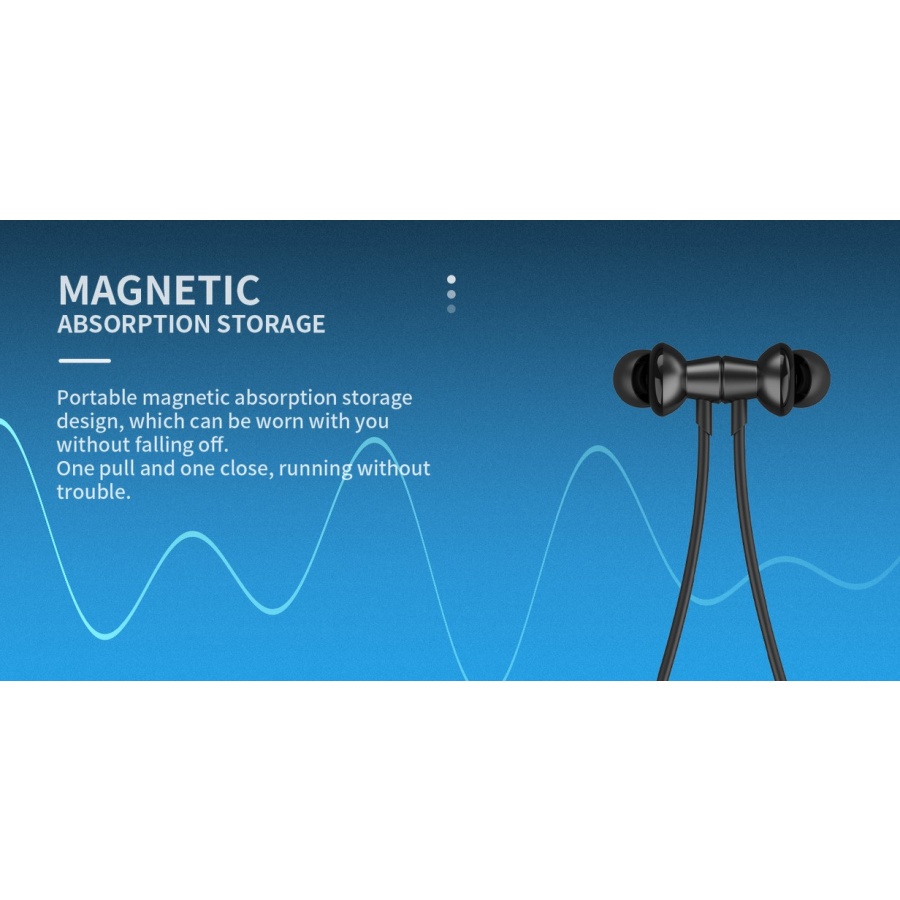 YISON earphones E20 με μαγνήτη, Bluetooth, 12mm, 250mAh, πράσινα - Image 2