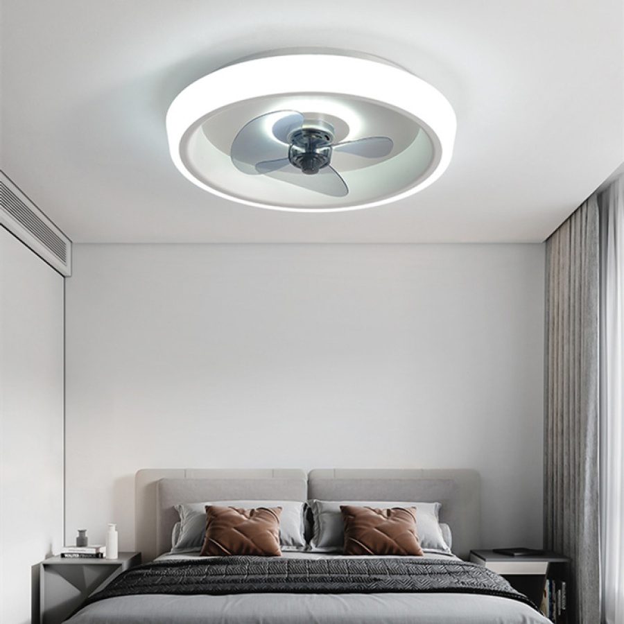 POWERTECH ανεμιστήρας οροφής HLL-0107 με LED φως, 80W, Φ44x12cm, λευκός - Image 2