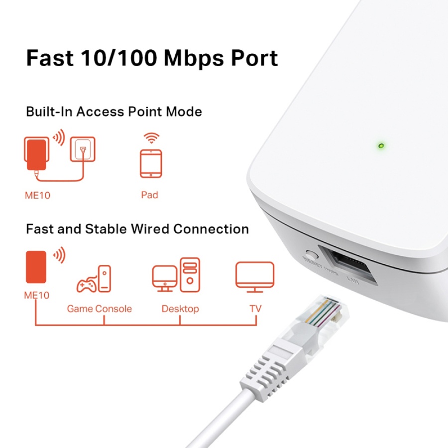 MERCUSYS Wi-Fi range extender ME10, 300Mbps, Ver. 1.0 - Image 2