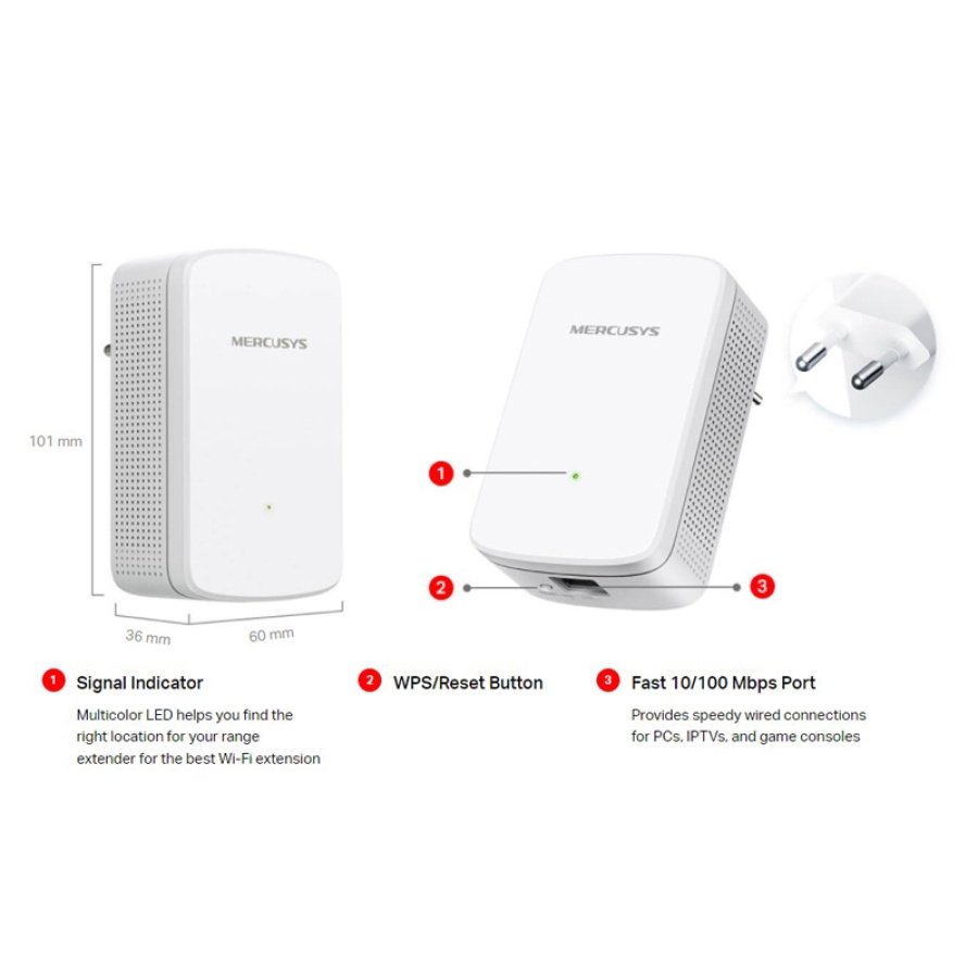 MERCUSYS Wi-Fi range extender ME10, 300Mbps, Ver. 1.0 - Image 4