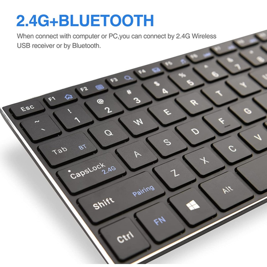 RIITEK ασύρματο πληκτρολόγιο RT721 με touchpad, Bluetooth & 2.4GHz - Image 2
