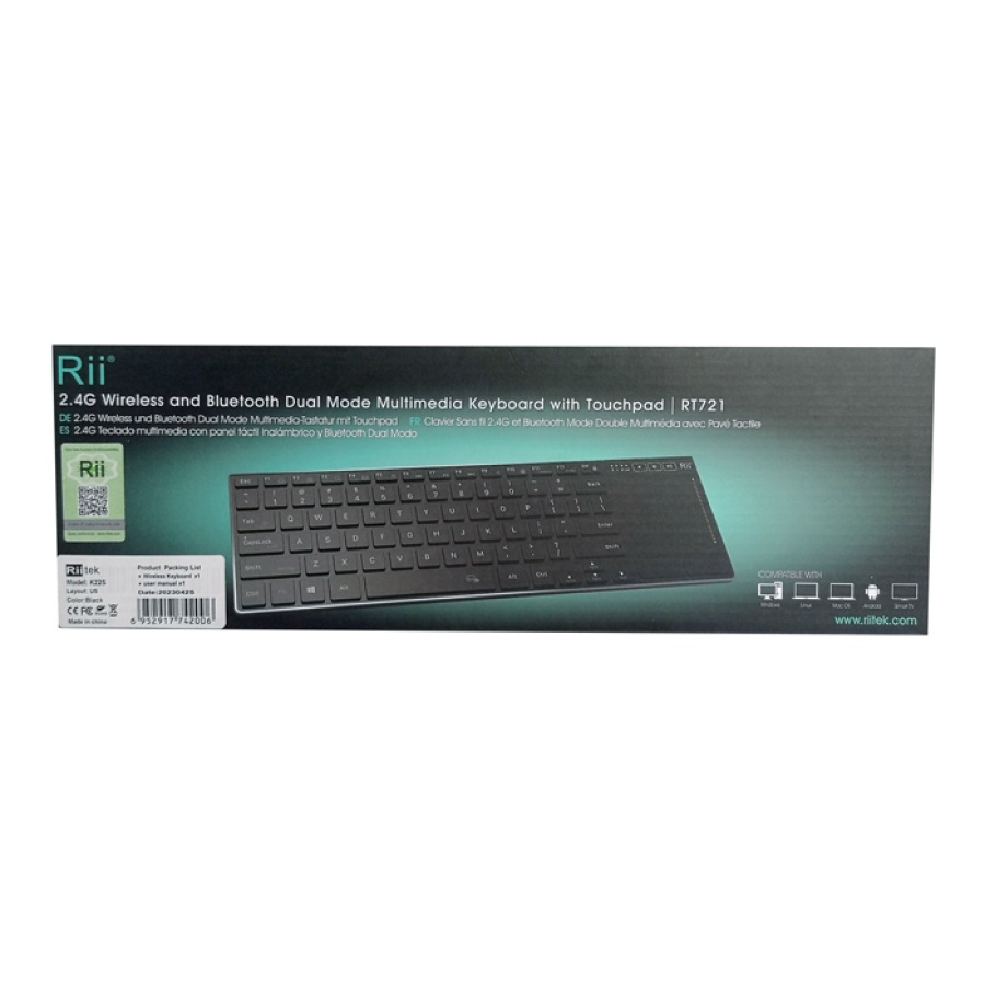 RIITEK ασύρματο πληκτρολόγιο RT721 με touchpad, Bluetooth & 2.4GHz - Image 5