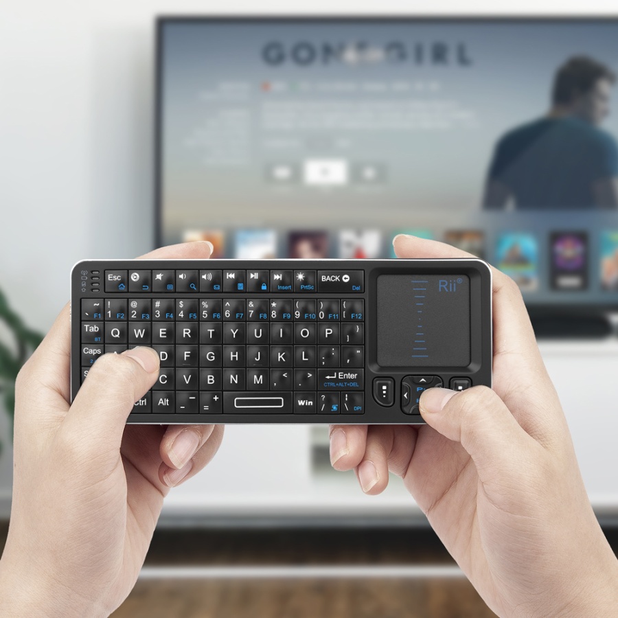RIITEK ασύρματο mini πληκτρολόγιο K06, backlit, Bluetooth/2.4GHz, μαύρο - Image 3
