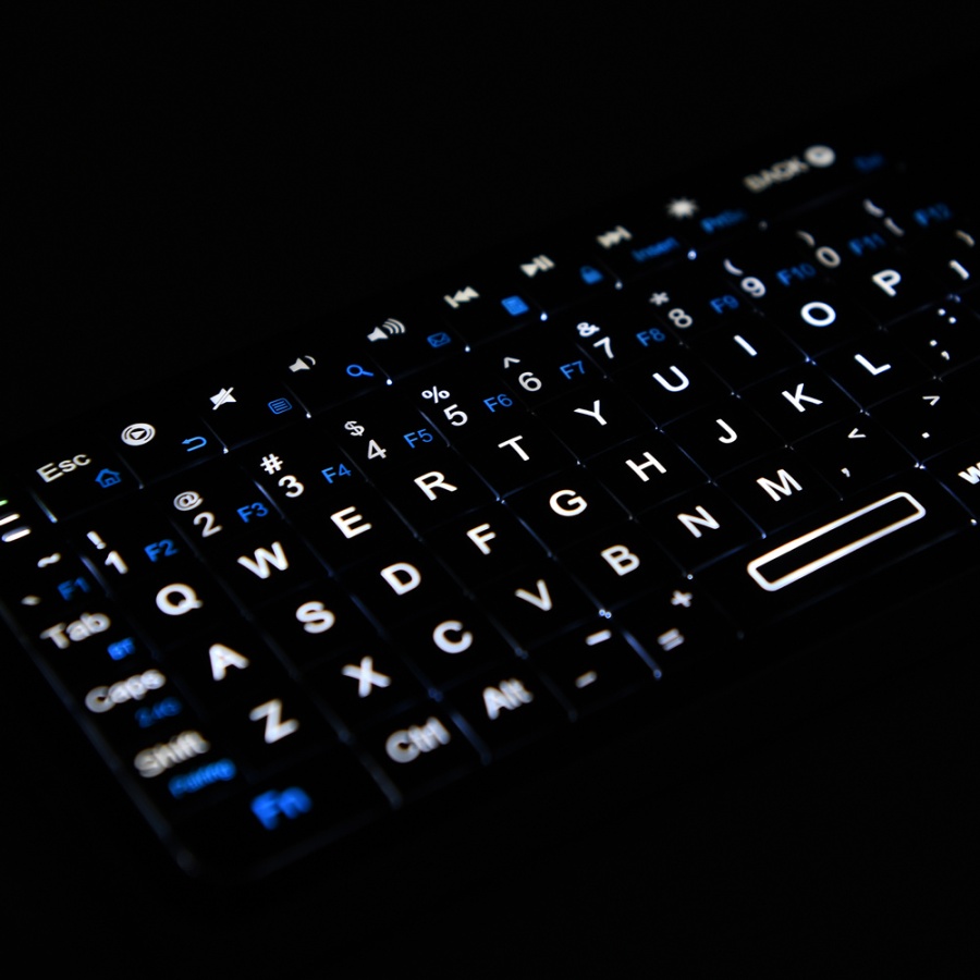 RIITEK ασύρματο mini πληκτρολόγιο K06, backlit, Bluetooth/2.4GHz, μαύρο - Image 4