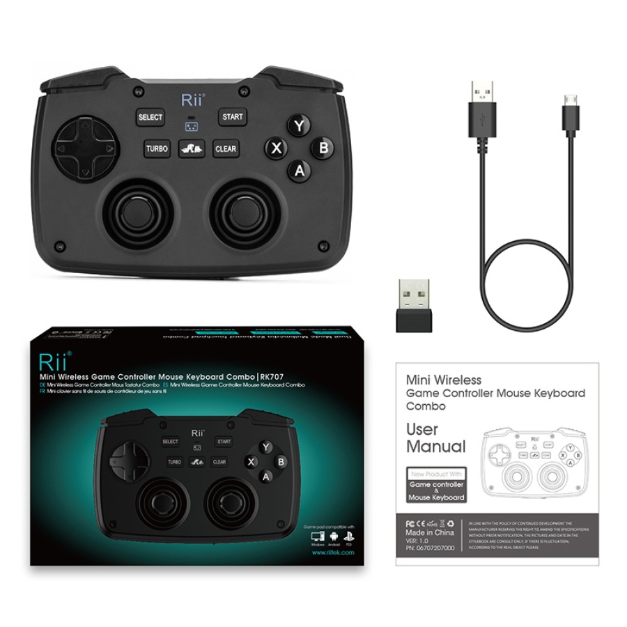 RIITEK ασύρματο gamepad & πληκτρολόγιο RK707, backlit, 2.4GHz, μαύρο - Image 5