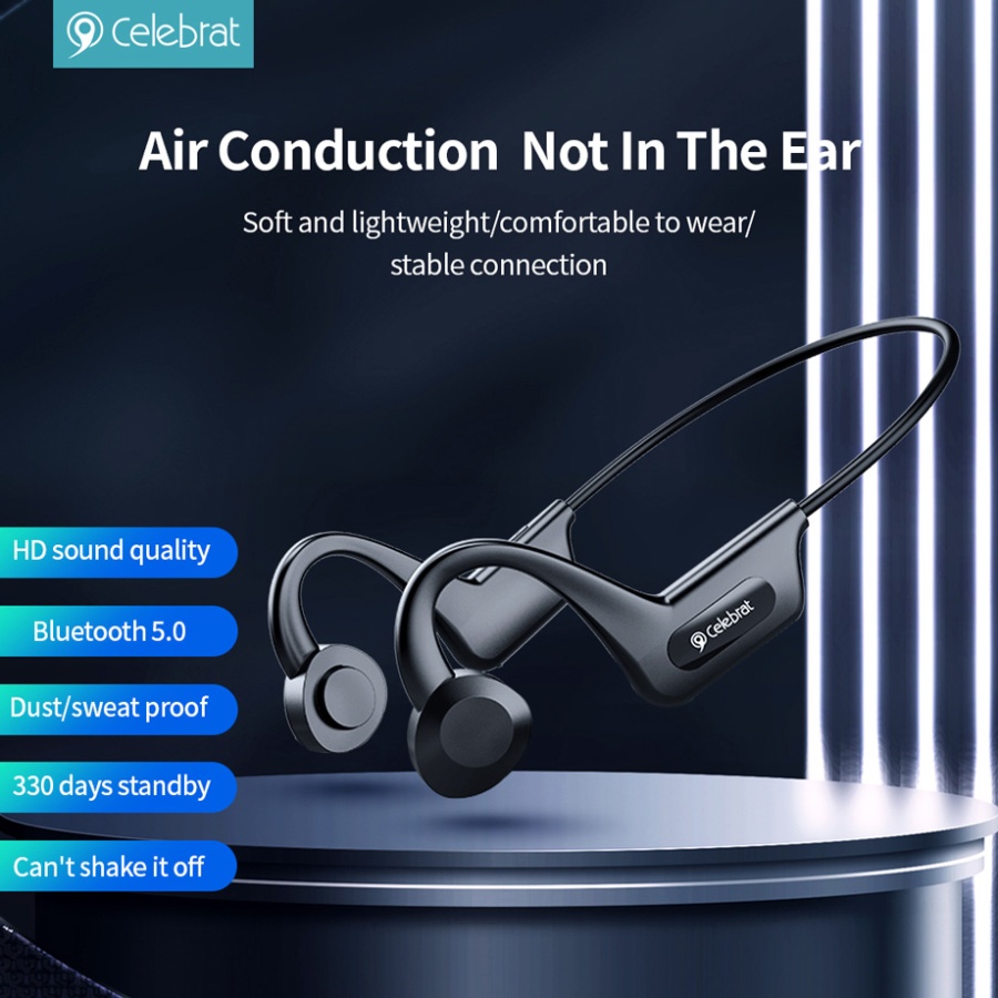 CELEBRAT open earphones SE3, Bluetooth 5.0, 180mAh, Φ16mm, μαύρα - Image 2