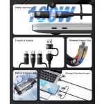 USAMS καλώδιο USB/USB-C σε 3 in 1 US-SJ646, PD 100W, 2m, μαύρο - Image 2