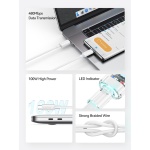 USAMS καλώδιο USB-C σε USB-C US-SJ660, 100W, 480Mbps, 1.2m, μαύρο - Image 2