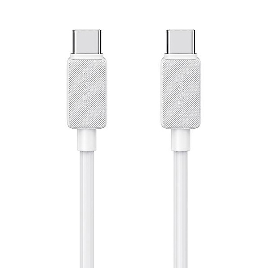 USAMS καλώδιο USB-C σε USB-C US-SJ691, 60W, 480Mbps, 1m, λευκό