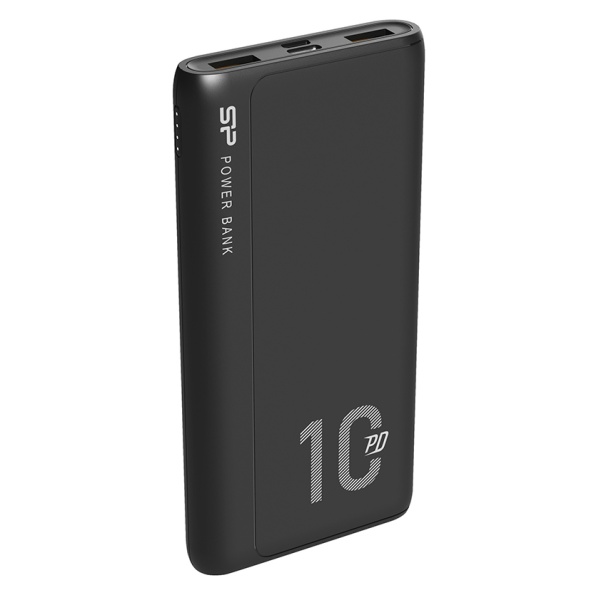 SILICON POWER power bank QP15, 10000mAh, 2x USB & USB Type-C, 3A, μαύρο
