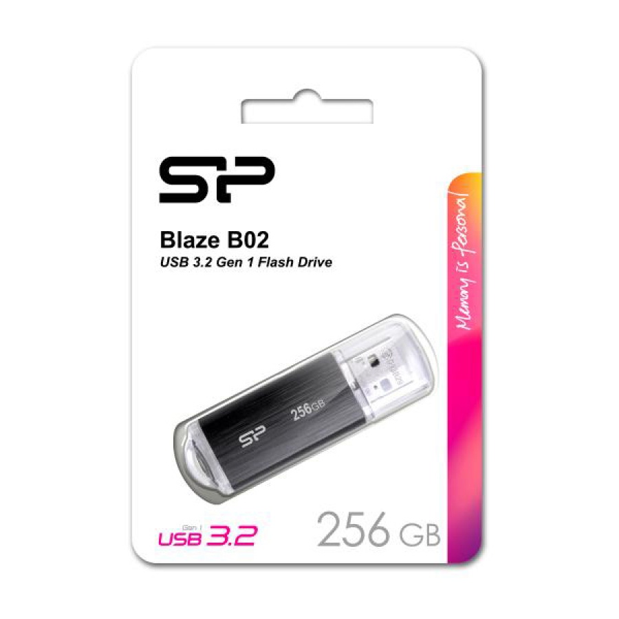 SILICON POWER USB Flash Drive Blaze B02, 256GB, USB 3.2, μαύρο - Image 4