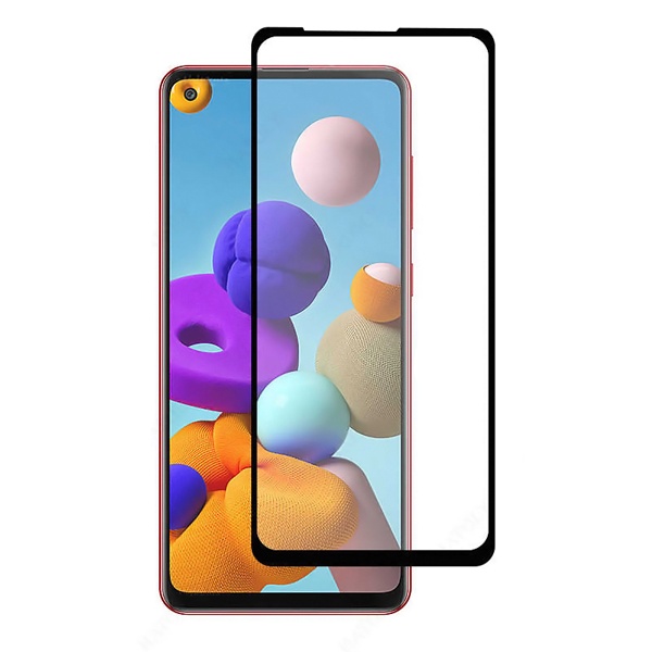 POWERTECH Tempered Glass 5D, full glue, για Samsung A21s & A21, μαύρο