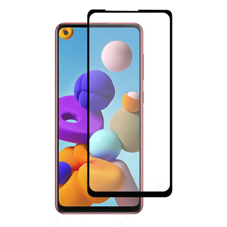 POWERTECH Tempered Glass 5D, full glue, για Samsung A21s & A21, μαύρο