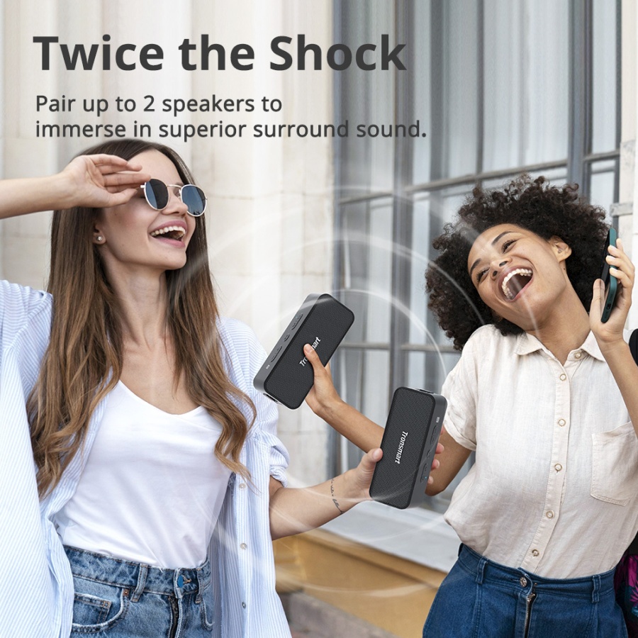 TRONSMART φορητό ηχείο T2 Plus Upgraded, 20W, Bluetooth/NFC, 4000mAh, μαύρο - Image 5
