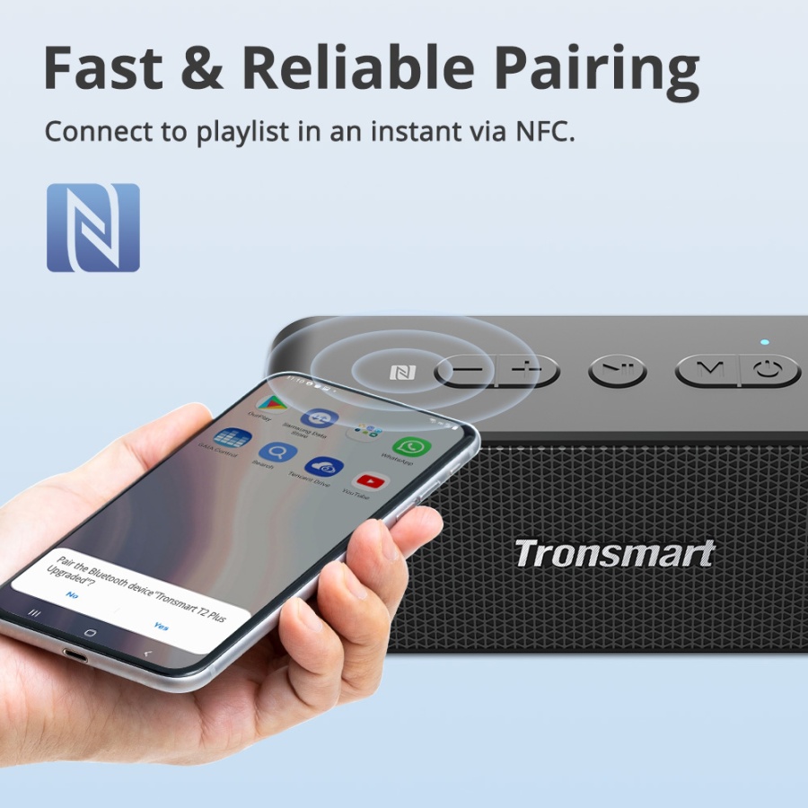 TRONSMART φορητό ηχείο T2 Plus Upgraded, 20W, Bluetooth/NFC, 4000mAh, μαύρο - Image 8