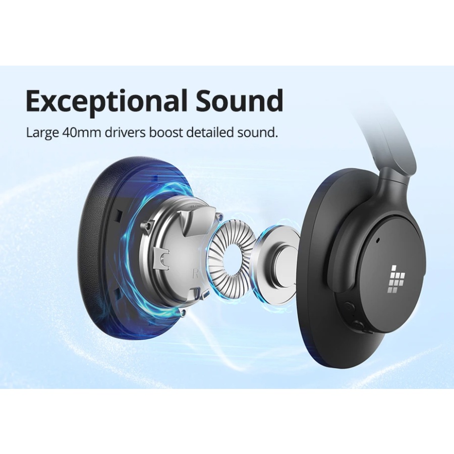 TRONSMART headphones Sounfii Q20, ασύρματα & ενσύρματα, ANC, Φ40mm, 500mAh, μαύρα - Image 4