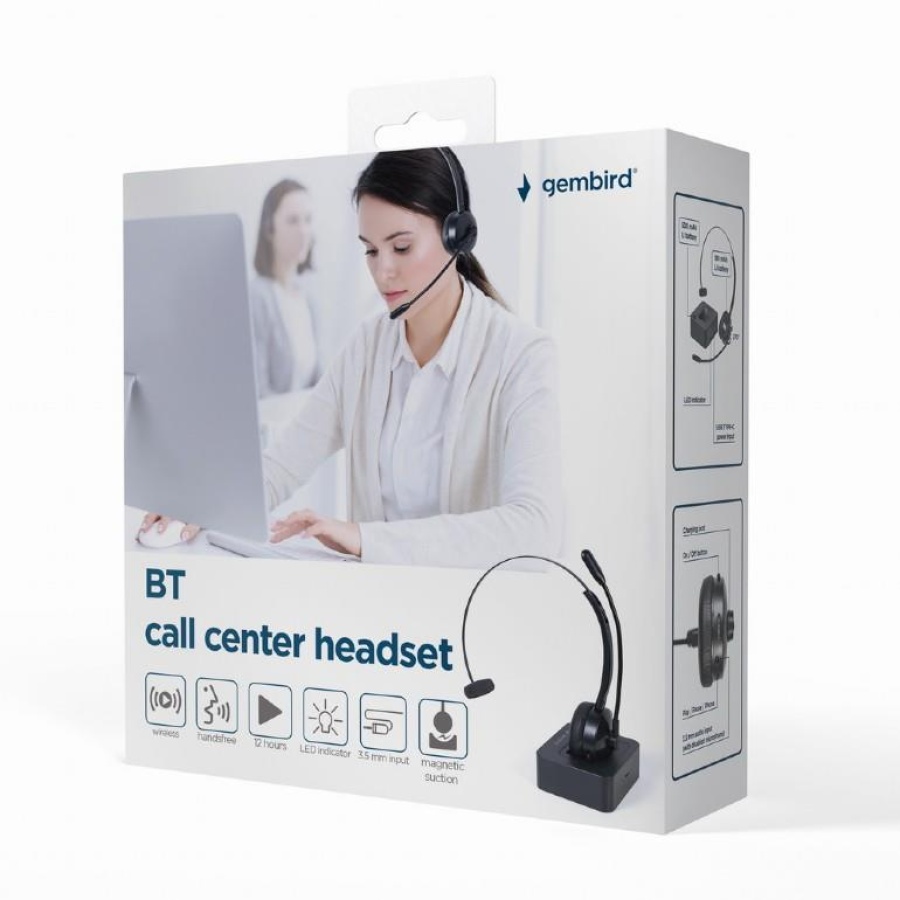 GEMBIRD BTHS-M01 ΑΚΟΥΣΤΙΚΟ ΓΡΑΜΜΑΤΕΙΑΣ, ΜΟΝΟ, BLUETOOTH - Image 5