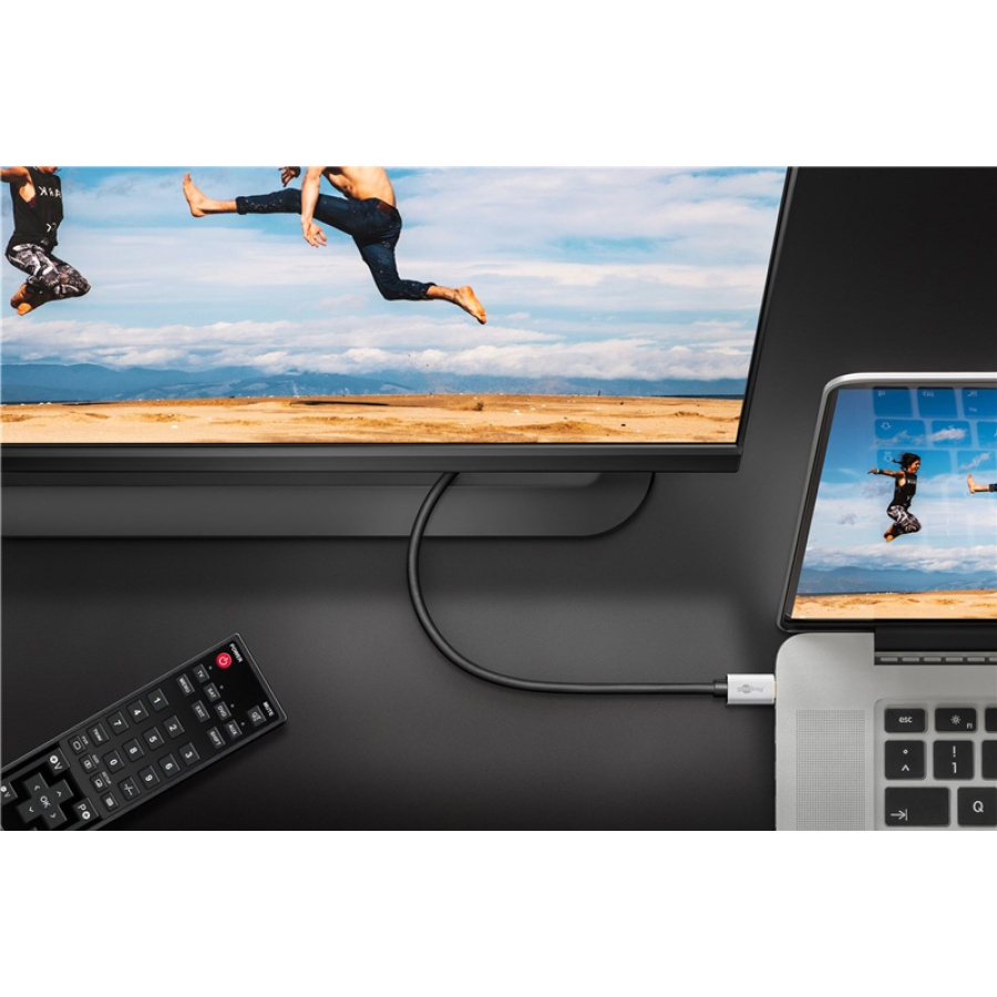 GOOBAY καλώδιο USB-C σε DisplayPort 60176, HDR, 8K, copper, 2m, μαύρο - Image 2