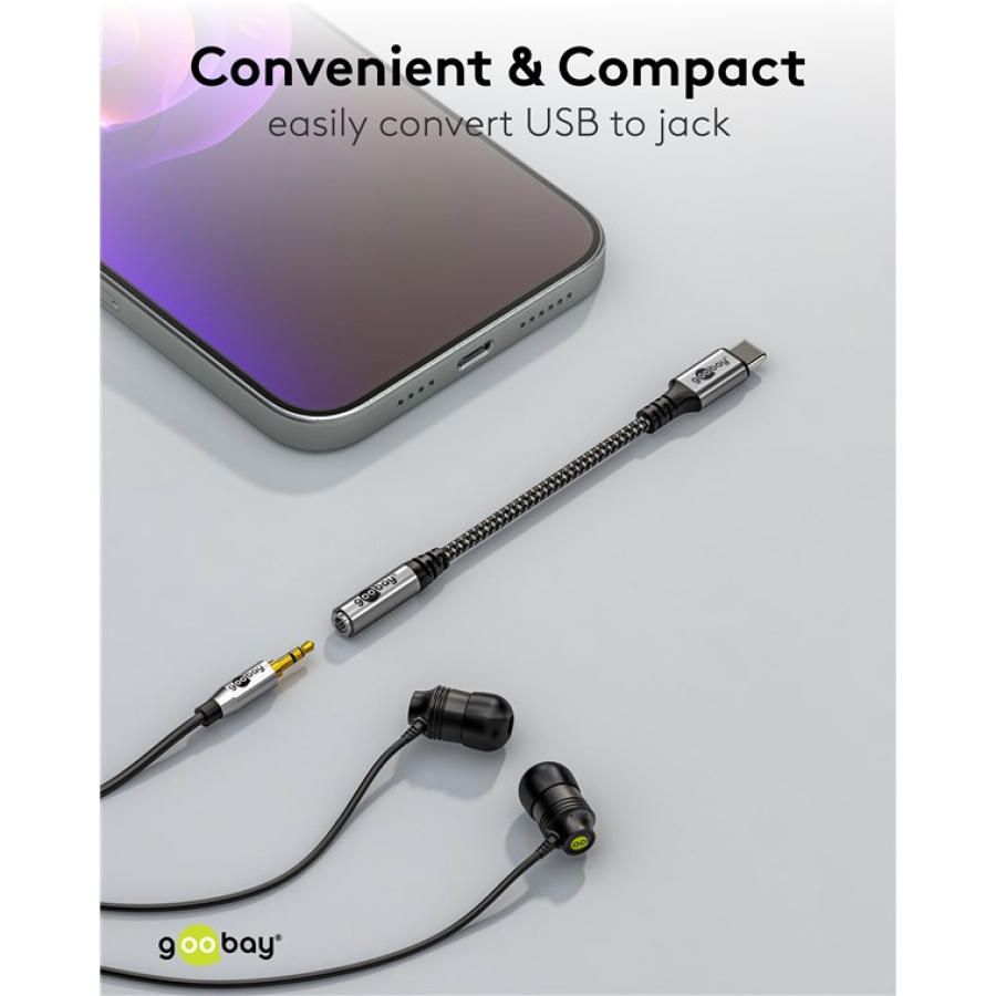GOOBAY αντάπτορας USB-C σε 3.5mm 74056, γκρι - Image 2