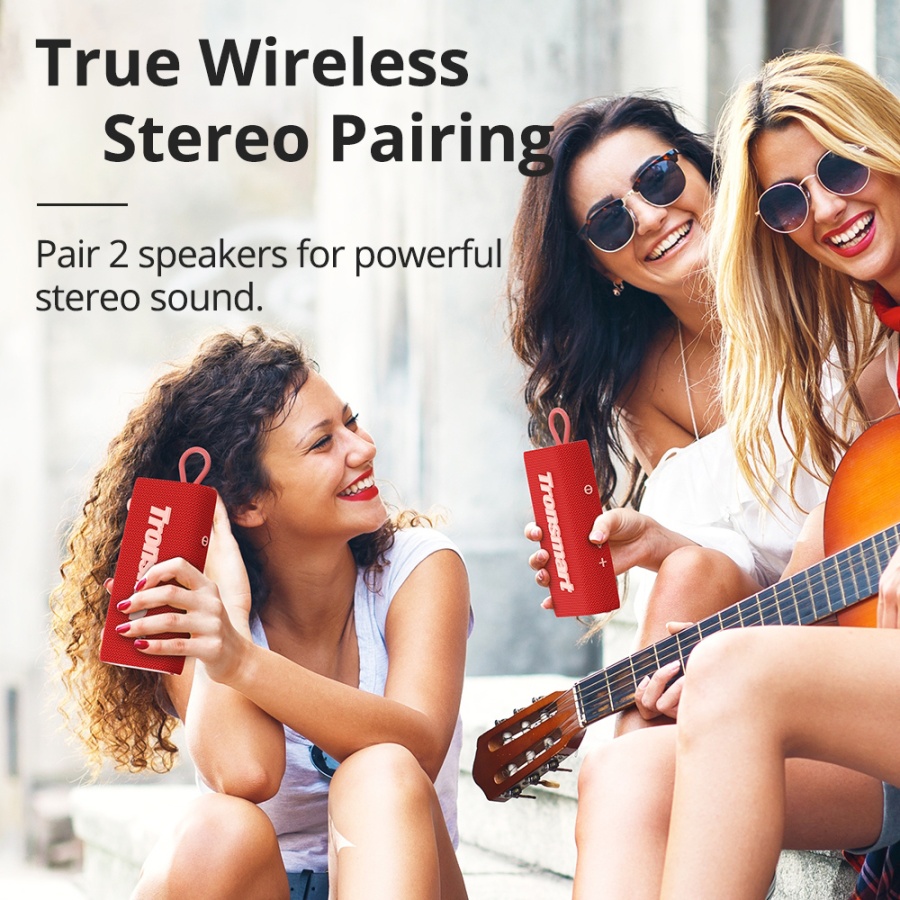 TRONSMART φορητό ηχείο Trip, 10W, Bluetooth, TWS, 2000mAh, IPX7, κόκκινο - Image 6