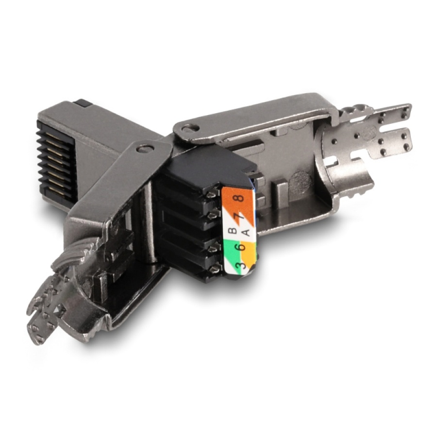 DELOCK βύσμα RJ45 CAT 8.1 STP 86514, tool-free, γκρι - Image 3
