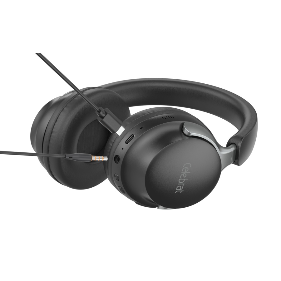CELEBRAT headphones A40, ασύρματα & ενσύρματα, 40mm, 250mAh, μαύρα - Image 2