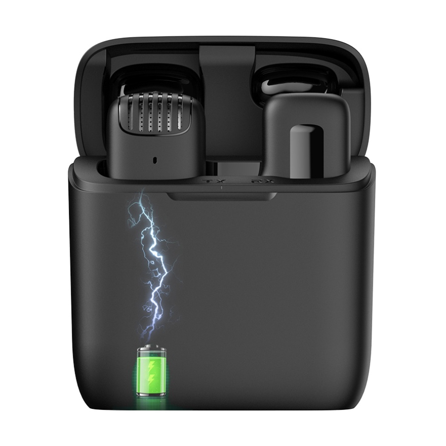APEXEL ασύρματο μικρόφωνο APL-MIC013 με θήκη φόρτισης, Lightning, 2.4GHz, μαύρο - Image 6