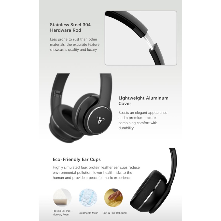 DOQAUS headphones DESIGN 3, ασύρματα & ενσύρματα, Φ40mm, 600mAh, μπλε - Image 6