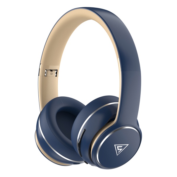 DOQAUS headphones DESIGN 3, ασύρματα & ενσύρματα, Φ40mm, 600mAh, μπλε