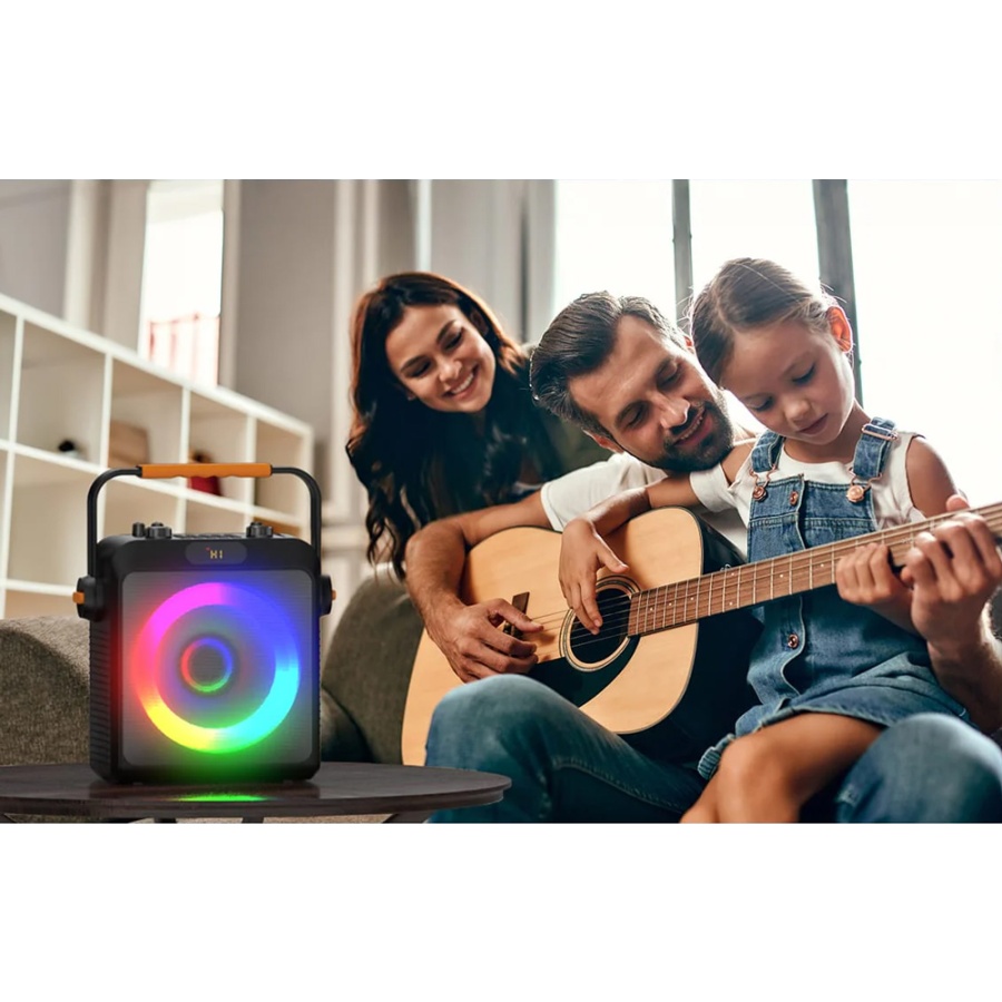 JYX φορητό ηχείο T19-T με 2x μικρόφωνα, 18W, 3000mah, LED, μαύρο - Image 7