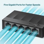 TP-LINK desktop switch LiteWave LS1005G, 5-port 10/100/1000Mbps, Ver 3.0 - Image 4