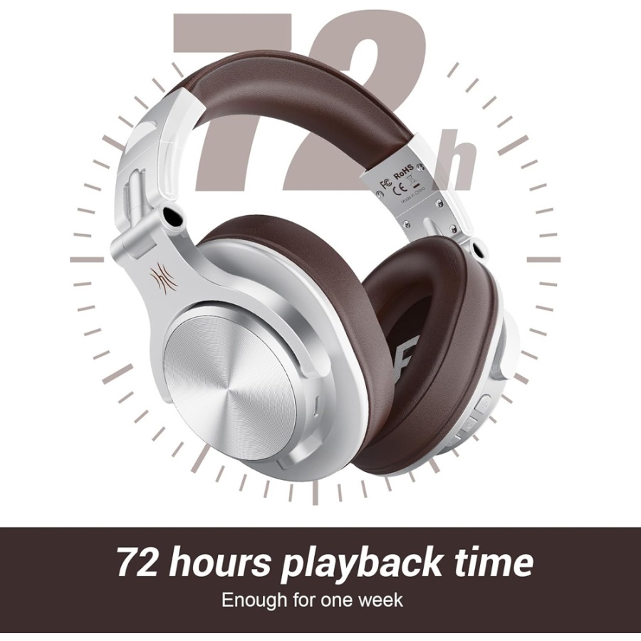 ONEODIO headphones Fusion A70, ενσύρματα/ασύρματα, Hi-Res, 40mm, ασημί - Image 6