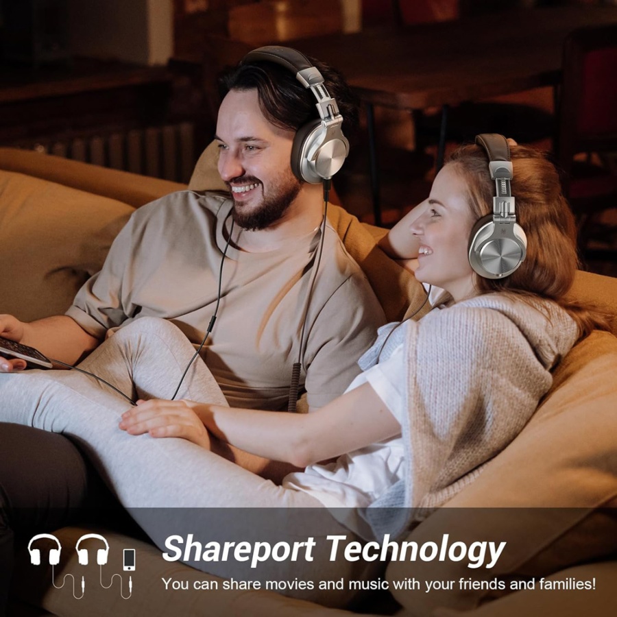 ONEODIO headphones Fusion A70, ενσύρματα/ασύρματα, Hi-Res, 40mm, ασημί - Image 7