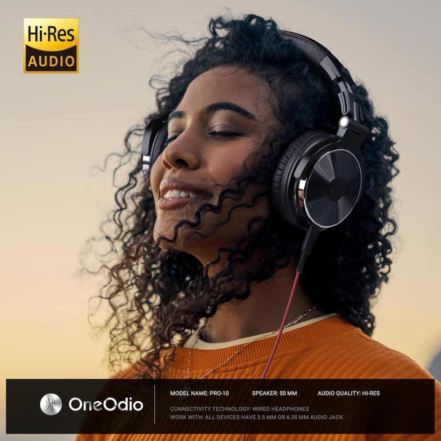 ONEODIO headset Studio Pro 10, 6.35mm & 3.5mm σύνδεση, Hi-Res, 50mm, μαύρο - Image 2