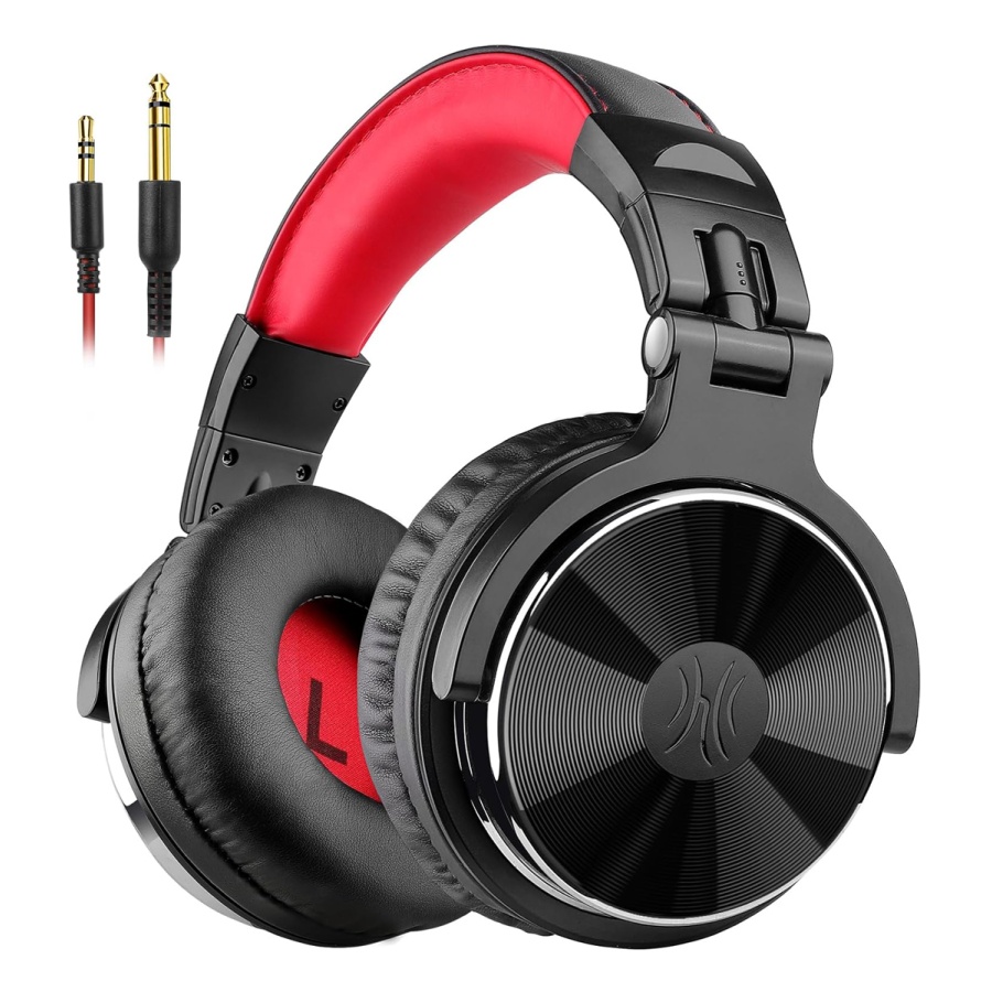 ONEODIO headset Studio Pro 10, 6.35mm & 3.5mm σύνδεση, Hi-Res, 50mm, μαύρο/κόκκινο