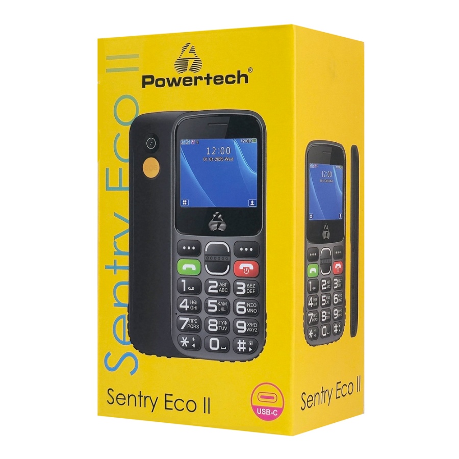 POWERTECH κινητό τηλέφωνο Sentry Eco II, 2.31", dual SIM, με κάμερα, μαύρο - Image 4