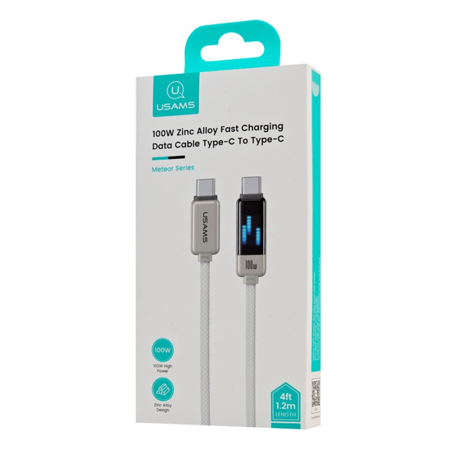 USAMS καλώδιο USB-C SJ744, 100W, 480Mbps, 1.2m, λευκό - Image 4