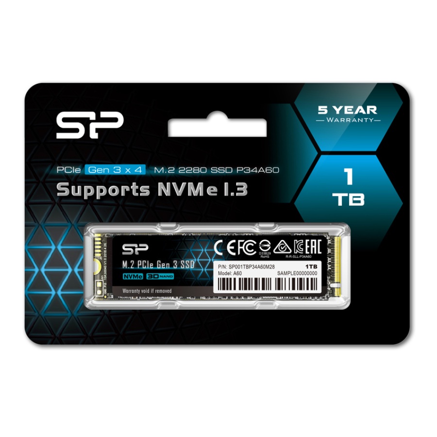 SILICON POWER SSD PCIe Gen3x4 P34A60 M.2 2280, 1TB, 2.200-1.600MB/s - Image 4