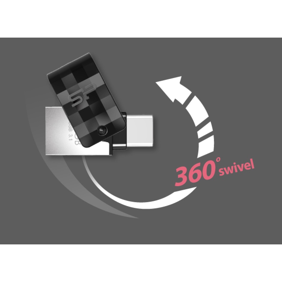 SILICON POWER USB Flash Drive C31, USB 3.2 & USB-C, 32GB, μαύρο - Image 2