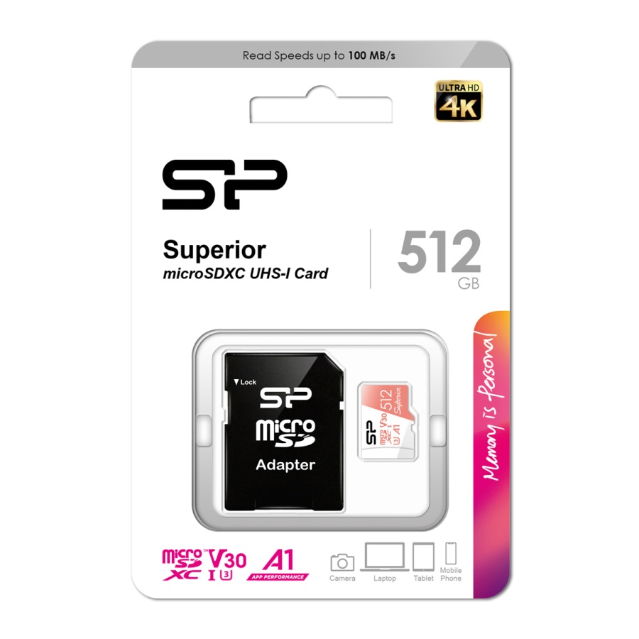 SILICON POWER κάρτα μνήμης microSDXC Superior, 512GB, C10 UHS-I U3 A1 V30 - Image 3