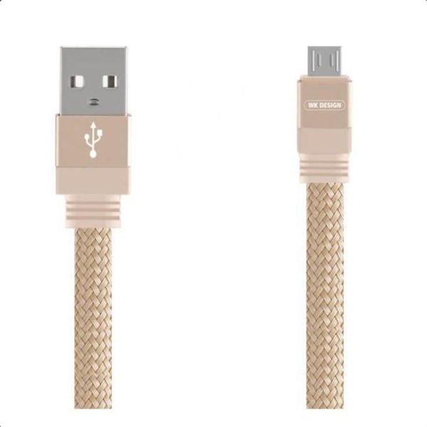 WK MAYAR MICRO USB ΚΑΛΩΔΙΟ ΦΟΡΤΙΣΗΣ & DATA 1m, GOLD