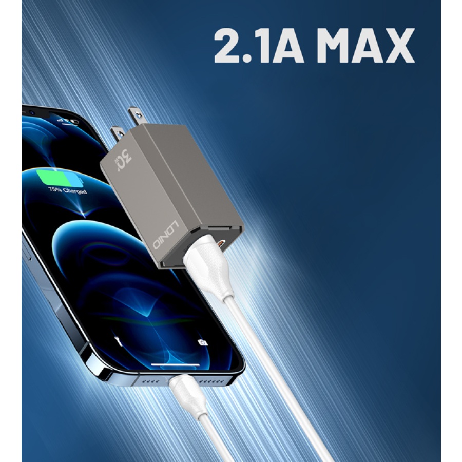 LDNIO καλώδιο USB-C σε USB LS371, 2.1A, 1m, λευκό - Image 2