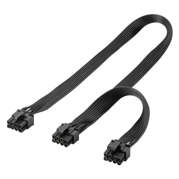 GOOBAY καλώδιο 8 pin σε 2x 6+2 pin PCIe 59714, 23cm, μαύρο